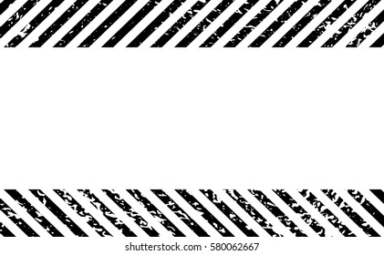 Border with line white and black color. Caution sign. The hazard warning for text and symbols filled.