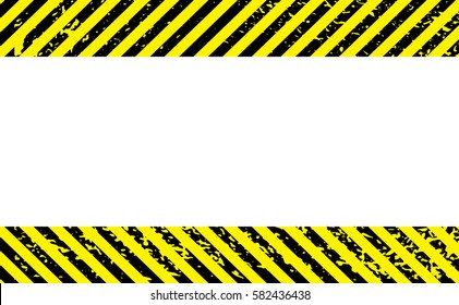 Border with line yellow and black color. Caution sign. The hazard warning for text and symbols filled.