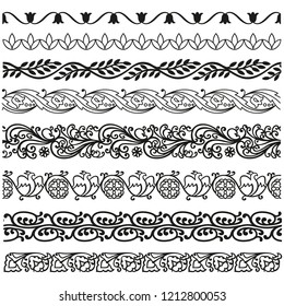 Decorative Seamless Borders Vintage Design Elements Stock Vector ...