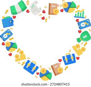 border love shape business theme