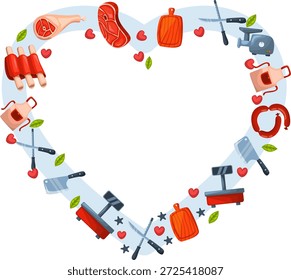 border love shape butcher theme