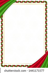 Border made with Belarus national colors. Template elements for your certificate and diploma. Horizontal orientation. Vector