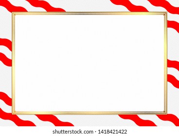Border made with Canada national colors. Template elements for your certificate and diploma. Horizontal orientation. Vector