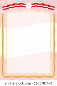 Border made with Canada national flag. Brush stroke frame. Template elements for your certificate and diploma. Vertical orientation.