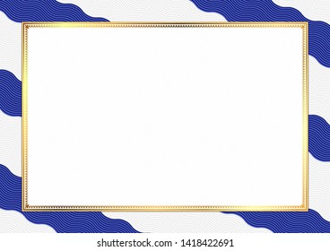 Border made with European Union national colors. Template elements for your certificate and diploma. Horizontal orientation. Vector