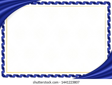 Border made with European Union national colors. Template elements for your certificate and diploma. Horizontal orientation. Vector