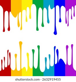 Border made of flowing rainbow colored liquid