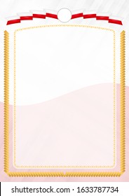 Border made with Gibraltar national flag. Brush stroke frame. Template elements for your certificate and diploma. Vertical orientation.