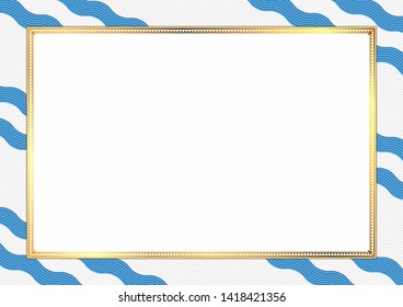 Border made with Guatemala national colors. Template elements for your certificate and diploma. Horizontal orientation. Vector