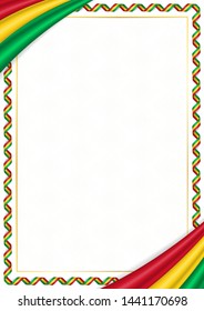 Border made with Guinea-Bissau national colors. Template elements for your certificate and diploma. Horizontal orientation. Vector