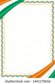 Border made with Ivory Coast national colors. Template elements for your certificate and diploma. Horizontal orientation. Vector