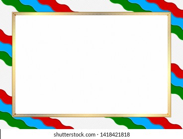 Border made with Karelia national colors. Template elements for your certificate and diploma. Horizontal orientation. Vector