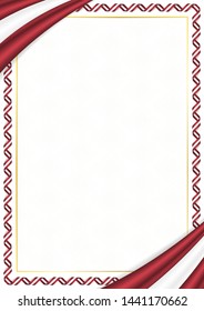 Border made with Latvia national colors. Template elements for your certificate and diploma. Horizontal orientation. Vector