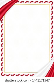 Border made with Malta national colors. Template elements for your certificate and diploma. Horizontal orientation. Vector