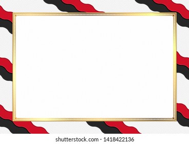 Border made with Papua New Guinea national colors. Template elements for your certificate and diploma. Horizontal orientation. Vector