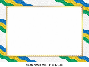 Border made with Saint Vincent and the Grenadines national colors. Template elements for your certificate and diploma. Horizontal orientation. Vector
