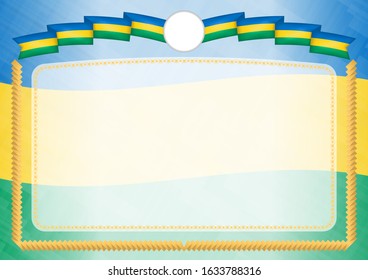 Border made with Saint Vincent and the Grenadines national flag. Brush stroke frame. Template elements for your certificate and diploma. Horizontal orientation.
