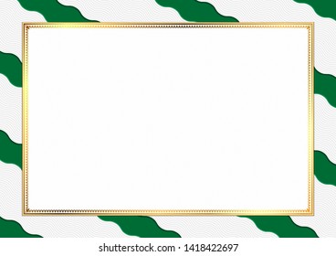 Border made with Saudi Arabia national colors. Template elements for your certificate and diploma. Horizontal orientation. Vector