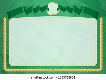 Border made with Saudi Arabia national flag. Brush stroke frame. Template elements for your certificate and diploma. Horizontal orientation.