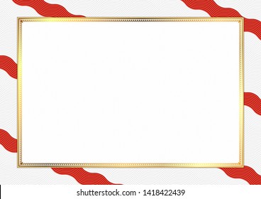Border made with Switzerland national colors. Template elements for your certificate and diploma. Horizontal orientation. Vector