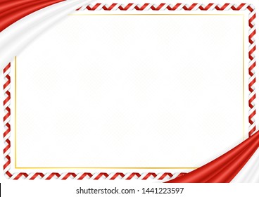 Border made with Switzerland national colors. Template elements for your certificate and diploma. Horizontal orientation. Vector