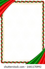Border made with Tatarstan national colors. Template elements for your certificate and diploma. Horizontal orientation. Vector