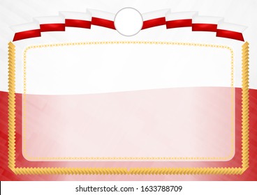 Border made with Tonga national flag. Brush stroke frame. Template elements for your certificate and diploma. Horizontal orientation.