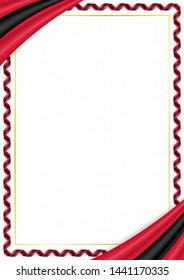 Border made with Trinidad and Tobago national colors. Template elements for your certificate and diploma. Horizontal orientation. Vector