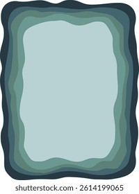 A border made up of wavy concentric blue lines of varying widths nd a light blue center giving it a creepy cold feeling.