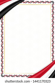 Border made with Yemen national colors. Template elements for your certificate and diploma. Horizontal orientation. Vector