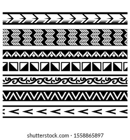 Border Maori Pattern Geometric Texture Polynesian Stock Vector (Royalty ...