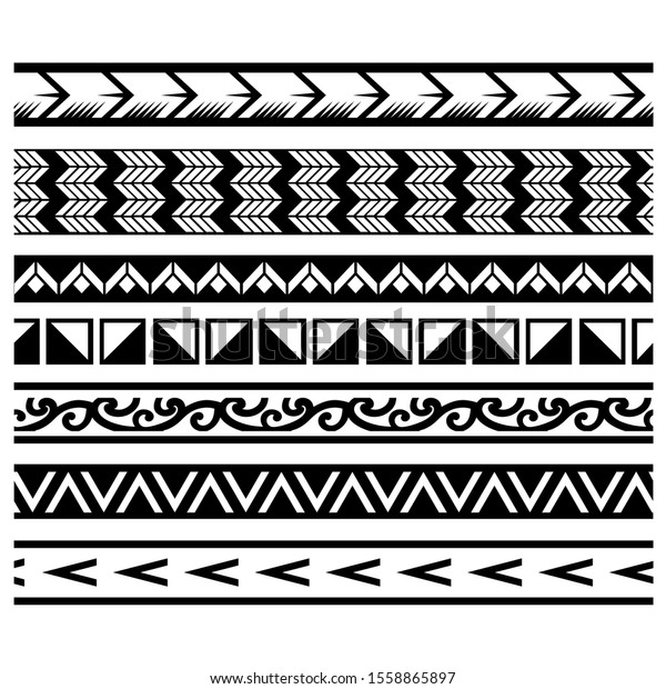 Border Maori Pattern Geometric Texture Polynesian Stock Vector (Royalty ...