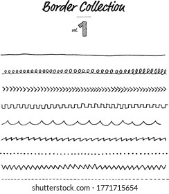 Border material set with hand-drawn line