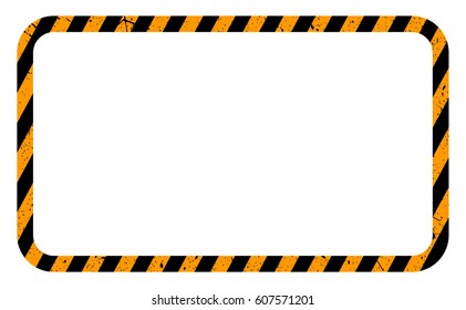 border orange and black color. Caution sign.