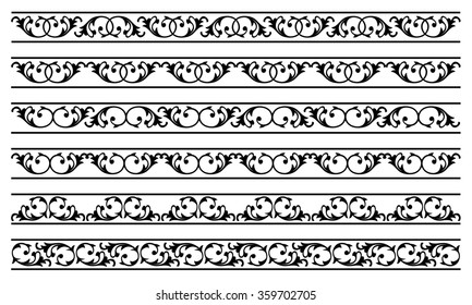 Border ornament. Decorative vintage elements for design. Vector image.