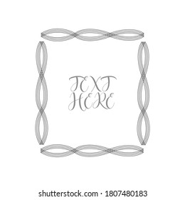Border ornament for text decoration, line art border text decoration, vector illustration