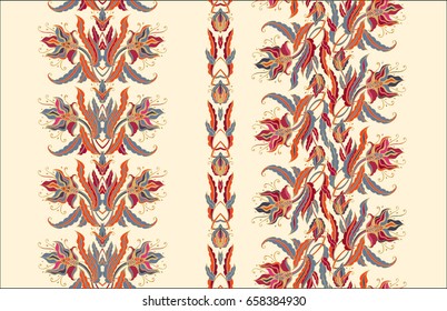 Border ornamental compositions on light background