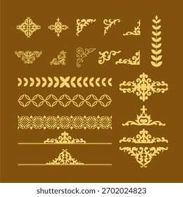 border ornamental pattern divider gold vintage