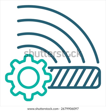 Border Outline Blue Single Icon Illustration