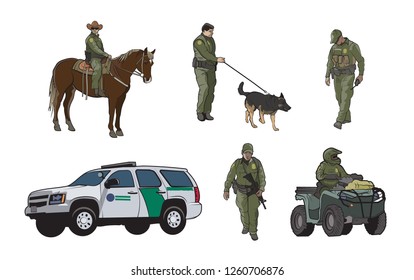 Border Patrol Vector Set