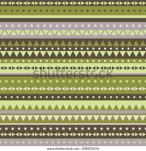 border pattern\
triangles and stars -\
Green