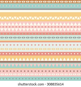 border pattern triangles and stars - multicolored