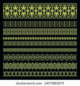 border patterns, with decorative motifs and line art collection of vintage 