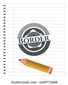 Border pencil strokes emblem. Vector Illustration. Detailed.