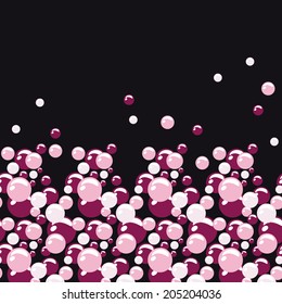 border with pink pearls on a black background