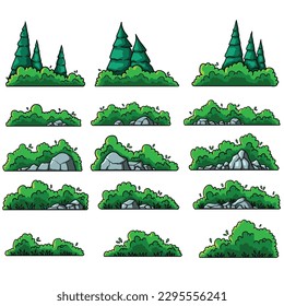 Border plant and tree nature set vector illustration for your company or brand