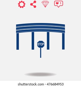 Border point vector icon on grey background.