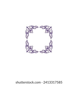 borde con fondo de ornamento vectorial púrpura