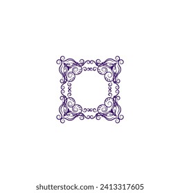 border with purple vector ornament background