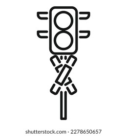 Border rail icon outline vector. Stop traffic. Stop crossing